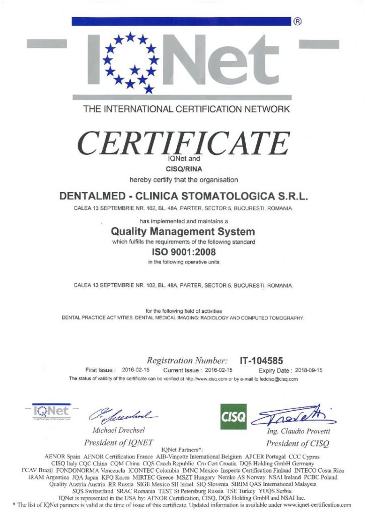ISO 9001 DentalMed Certification
